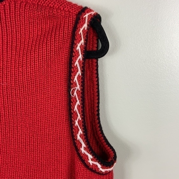 Vintage 70’s Hand Made Folk Art Floral Embroidered Knit Sweater Vest Size L - Picture 11 of 12